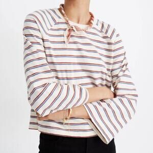 Madewell Striped Wide-Sleeve Pure Cotton Cropped Tee